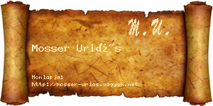 Mosser Uriás névjegykártya